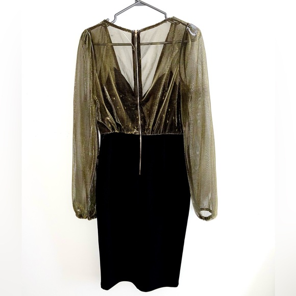 Midi Dress - Black and Gold - Size L - Picture 3 of 4